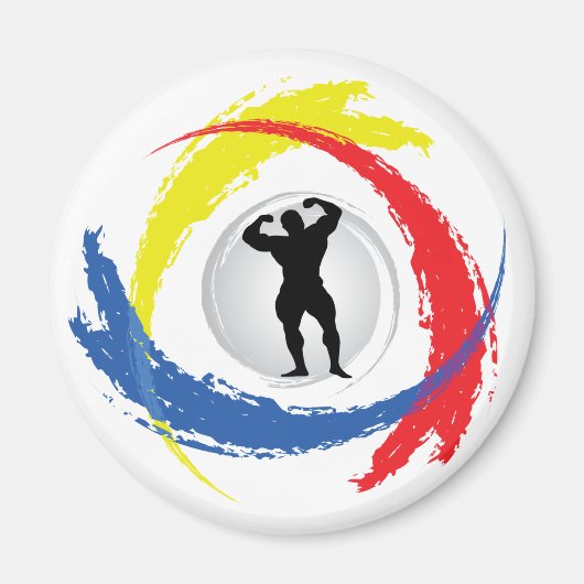 Bodybuilding Tricolor Emblem Magnet (Vorne)
