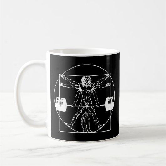 Bodybuilding - Vitruvian Barbell Man Kaffeetasse (Links)
