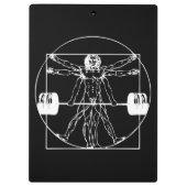 Bodybuilding - Vitruvian Barbell Man Klemmbrett (Rückseite)
