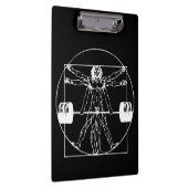 Bodybuilding - Vitruvian Barbell Man Klemmbrett (Rechts)