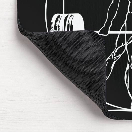 Bodybuilding - Vitruvian Barbell Man Mousepad (Ecke)