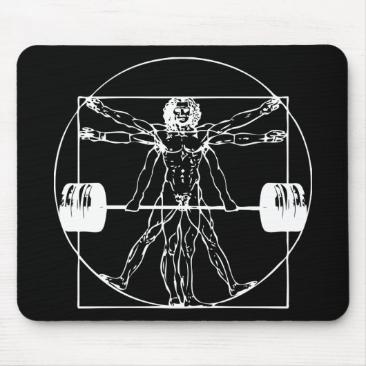 Bodybuilding - Vitruvian Barbell Man Mousepad (Vorne)