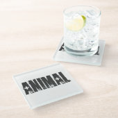 Bodybuilding von Tieren Glasuntersetzer (Schrägansicht)