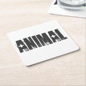 Bodybuilding von Tieren Rechteckiger Pappuntersetzer (angewinkelt)