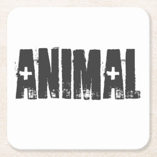 Bodybuilding von Tieren Rechteckiger Pappuntersetzer