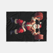 Bodybuilding Weihnachtsmann Bodybuilder Weihnachte Fleecedecke (Vorderseite (Horizontal))
