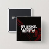 Bodybuilding Workout Motivierend Button (Vorne & Hinten)
