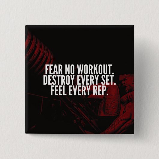 Bodybuilding Workout Motivierend Button (Vorderseite)