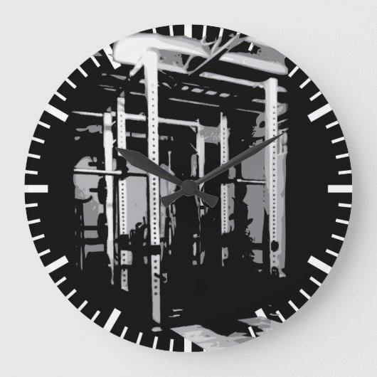 Bodybuilding Workout Picture- Squat Rack Große Wanduhr (Vorderseite)