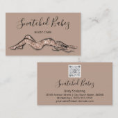 BodyCare Bildausschnitt QRCODE Rose Glitzer braun Visitenkarte (Vorne/Hinten)