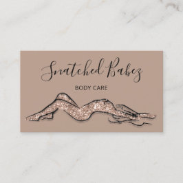 BodyCare Bildausschnitt QRCODE Rose Glitzer braun Visitenkarte