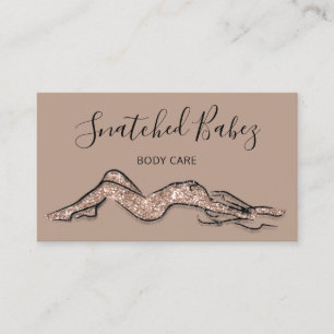 BodyCare Bildausschnitt QRCODE Rose Glitzer braun Visitenkarte