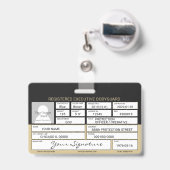 Bodyguard-Abzeichen Ausweis (Rückseite mit Ausziehbar)