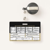 Bodyguard-Abzeichen Ausweis (Rückseite mit Rechteck)