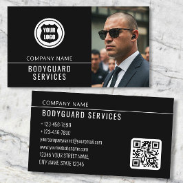 Bodyguard Services Modern Foto Logo QR Code Visitenkarte