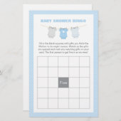 Bodysuit Baby Dusche Bingo Game Card - Blue (Vorne/Hinten)