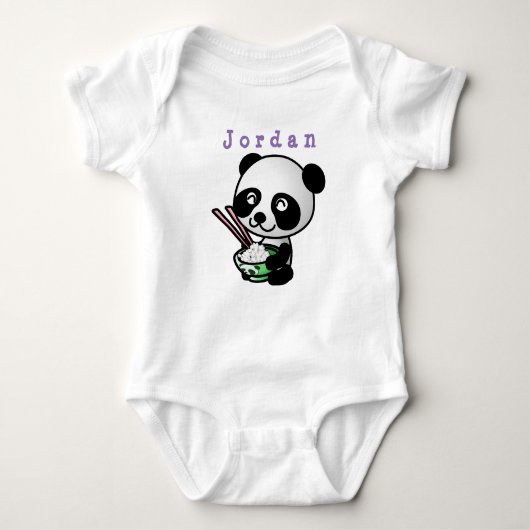 Bodysuit lustig , Panda 02 . Baby Bodysuit Baby Strampler (Vorderseite)
