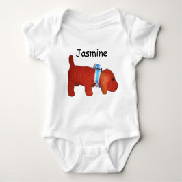 Bodysuit - Red Puppy Hund und Name Baby Strampler