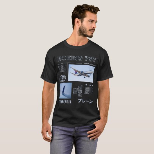 Boeing 757 Graphic Design T-Shirt (Vorne ganz)