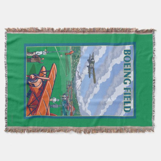 Boeing-Feld-Vintages Reise-Plakat Decke (Vorderseite)