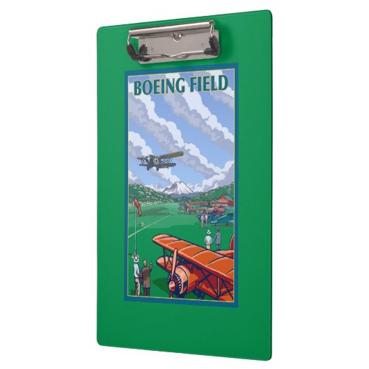 Boeing-Feld-Vintages Reise-Plakat Klemmbrett (Links)