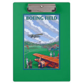 Boeing-Feld-Vintages Reise-Plakat Klemmbrett (Vorderseite)
