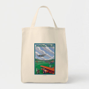 Boeing-Feld-Vintages Reise-Plakat Tragetasche