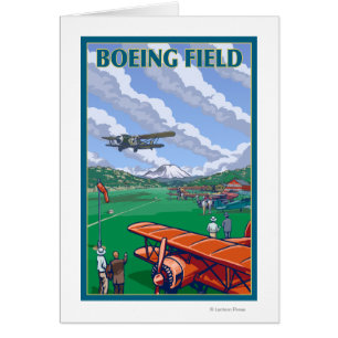 Boeing Field Vintage Travel Poster