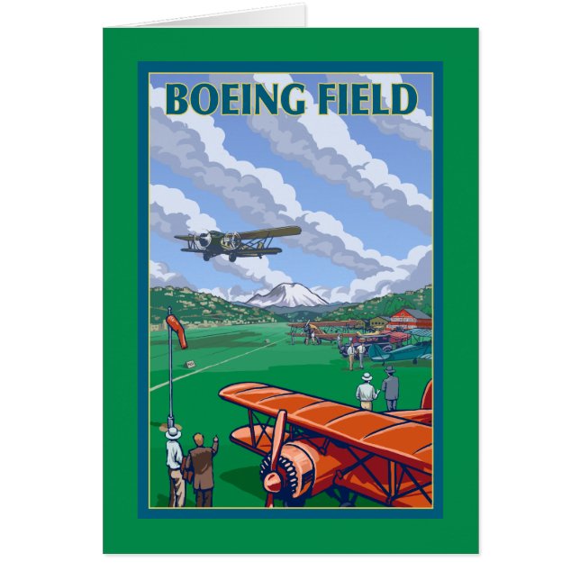 Boeing Field Vintage Travel Poster (Vorne)
