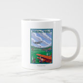 Boeing Field Vintage Travel Poster Jumbo-Tasse (Rechts)