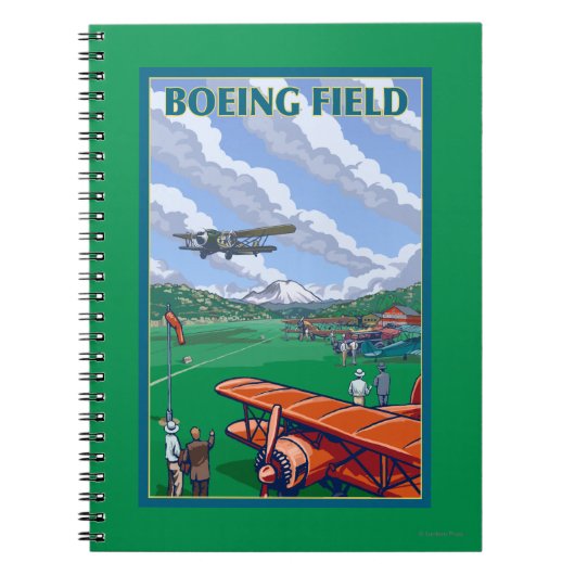 Boeing Field Vintage Travel Poster Notizblock (Vorderseite)