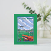 Boeing Field Vintage Travel Poster Postkarte (Stehend Vorderseite)