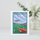 Boeing Field Vintage Travel Poster Postkarte (Stehend Vorderseite)