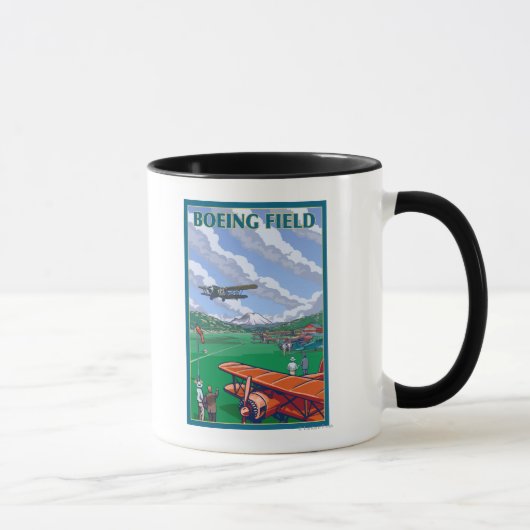 Boeing Field Vintage Travel Poster Tasse (Rechts)