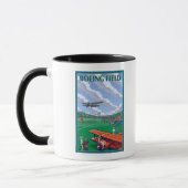 Boeing Field Vintage Travel Poster Tasse (Links)