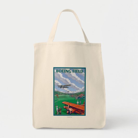 Boeing Field Vintage Travel Poster Tragetasche (Vorne)