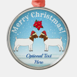 Boer Goat Christmas im Schnee Ornament Aus Metall