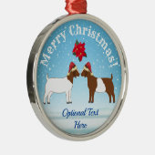 Boer Goat Christmas im Schnee Ornament Aus Metall (Rechts)