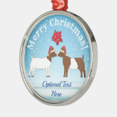 Boer Goat Christmas im Schnee Ornament Aus Metall (Links)