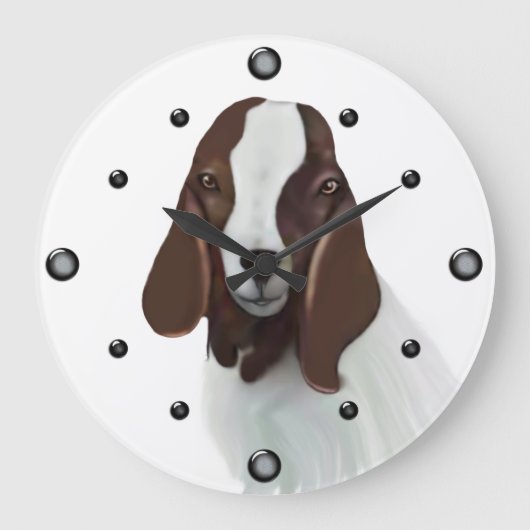 Boer Goat Painting Wall Uhr (Vorderseite)