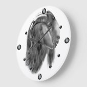 Boer Goat Sketch Wall Clock Große Wanduhr (Winkel)