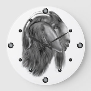Boer Goat Sketch Wall Clock Große Wanduhr