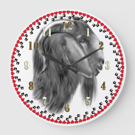 Boer Goat Sketch Wall Clock Große Wanduhr (Vorderseite)