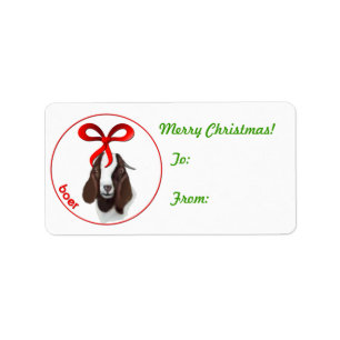 Boer Goat Weihnachtsgeschenk Tag Sticker Adressaufkleber