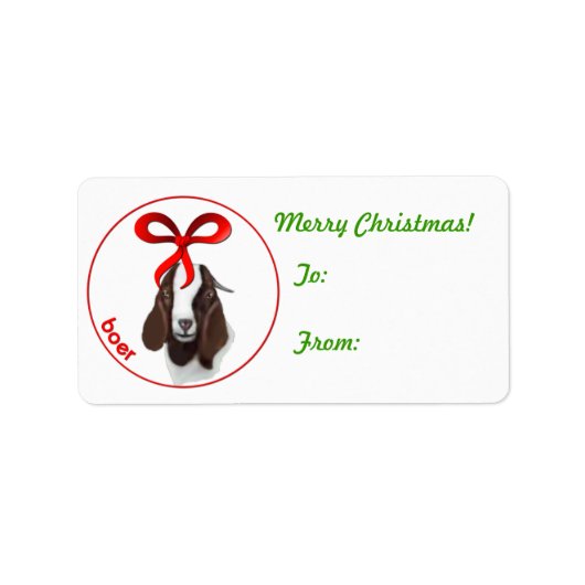 Boer Goat Weihnachtsgeschenk Tag Sticker Adressaufkleber (Vorne)