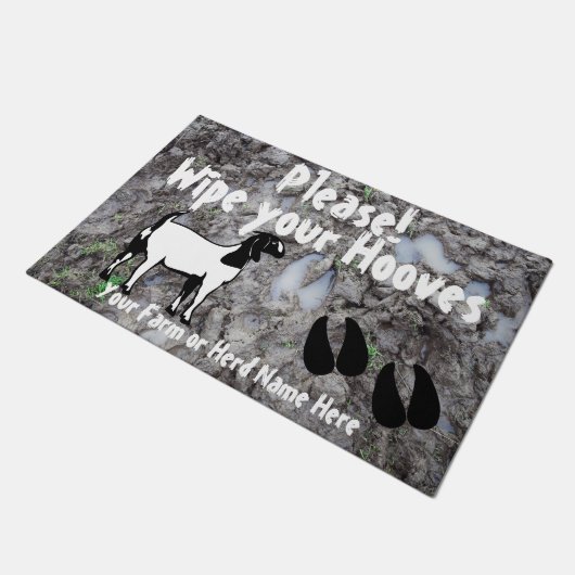 Boer Goat Wischen Sie Ihre Hooves Muddy Fußmatte (Schrägansicht)