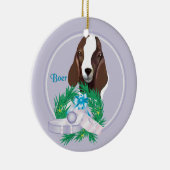 Boer Goat Wreath Keramik Ornament (Rechts)