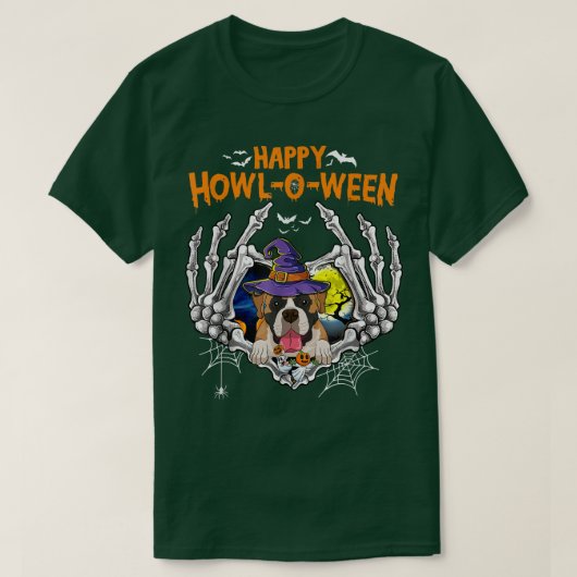 Boer Skeleton Heart Happy HowlOWeen Costume  T-Shirt (Design vorne)