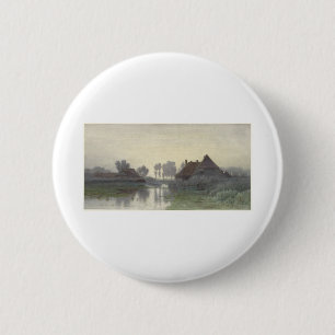 Boer Zuhause auf dem Wasser in Morgennebel Button
