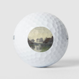 Boer Zuhause auf dem Wasser in Morgennebel Golfball